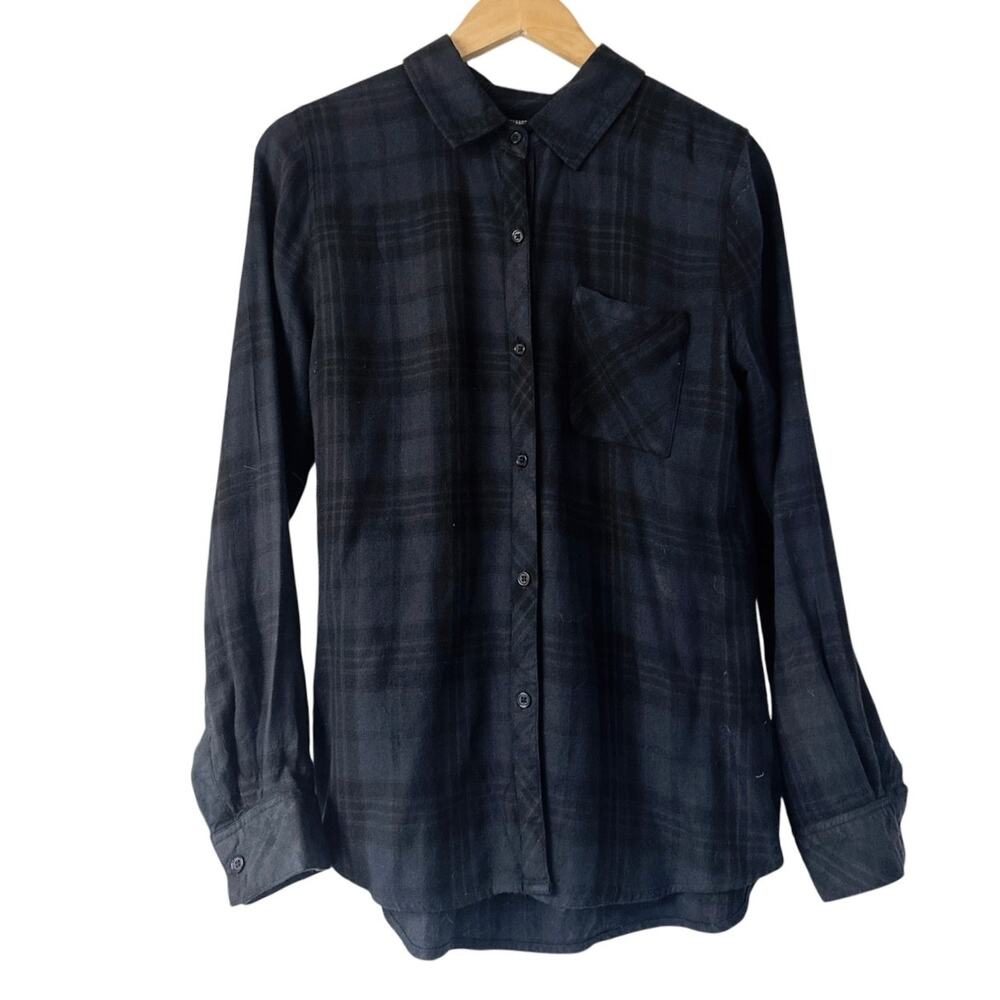 Rails Hunter Plaid Flannel Long Sleeve Shirt Women’s Size Small Black/Gray - Picture 6 of 11